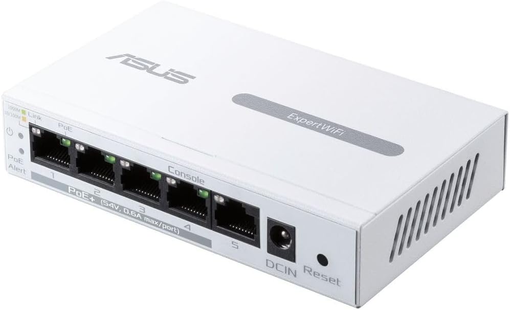 ASUS ExpertWiFi EBP15 Gigabit PoE+ VPN Wired Router – 5 PoE+ Ports, Multi-WAN, USB Backup, Commercial-Grade Security