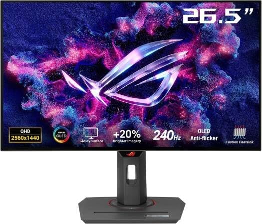 ASUS ROG Swift XG27AQDMG Gaming Monitor – 27", 2560x1440 QHD, 240Hz, 0.03ms Response, HDMI (x2) + DisplayPort + USB Hub, Black