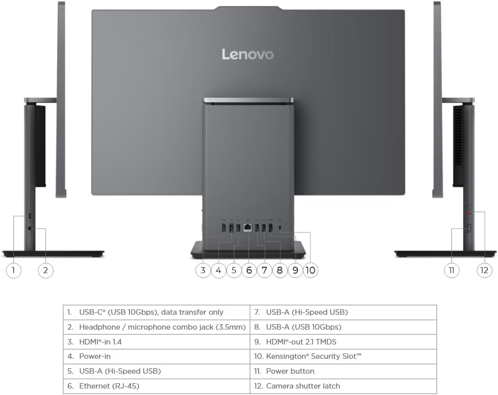 Lenovo ThinkCentre neo 50a 27 Gen 5, 27" FHD IPS Display, Intel Core i7-13620H, 8GB RAM, 512GB SSD, Intel UHD Graphics, EOS Wireless ENG K/B & Mouse, FreeDos, Luna Grey | 12SA000CGP