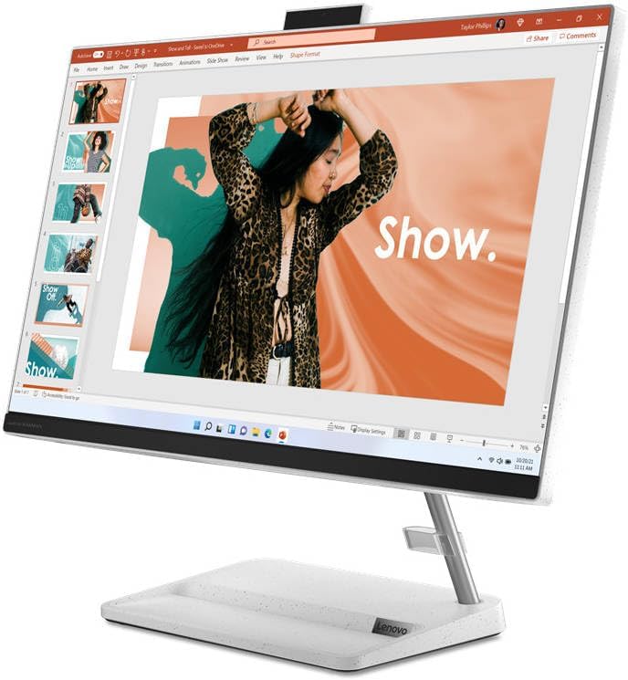 Lenovo IdeaCentre AIO 3 27IAP7 Desktop Computer, 27" FHD IPS Display, Intel Core i7-13620H, 16GB RAM, 512GB SSD, GeForce MX550 4GB Graphics, Wireless Mouse & ENG-ARAB K/B, Free DOS, White | F0GJ00LUAX