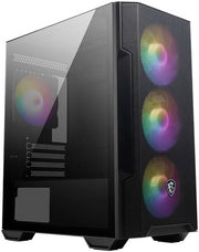 MSI MAG FORGE M100R Micro-ATX Gaming Case – 4x ARGB Fans, Tempered Glass Side Panel, High-Airflow Mesh Front, Mystic Light Sync, Tool-Free Design, USB 3.2 Gen1 Front I/O, Compact Yet Spacious PC Chassis