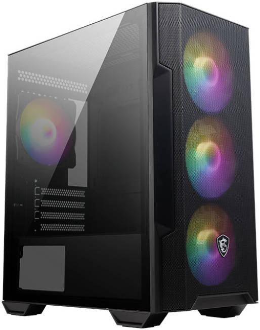 MSI MAG FORGE M100R Micro-ATX Gaming Case – 4x ARGB Fans, Tempered Glass Side Panel, High-Airflow Mesh Front, Mystic Light Sync, Tool-Free Design, USB 3.2 Gen1 Front I/O, Compact Yet Spacious PC Chassis