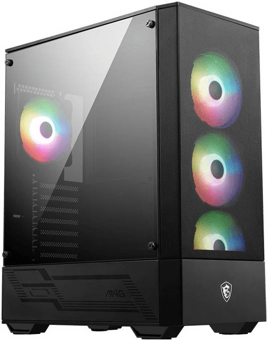 MSI MAG FORGE 112R Mid-Tower Gaming PC Case – 4x ARGB Fans, Tempered Glass Side Panel, High-Airflow Mesh Front, Mystic Light Sync, ATX/Micro-ATX/Mini-ITX Support, USB 3.2 Gen1 Front I/O, Premium Airflow Design