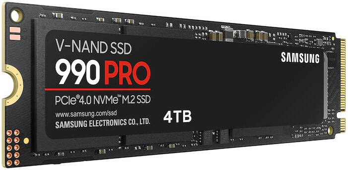 Samsung 990 PRO PCIe 4.0 NVMe M.2 SSD 4TB – Up to 7,450MB/s Read Speed, V-NAND Technology, Dynamic Thermal Guard, Power Efficient, 5-Year Warranty – Ultra-Fast Internal SSD for Gaming, Editing & Professional Use