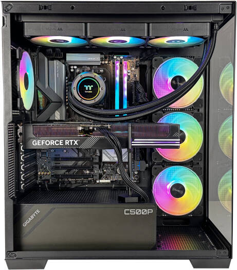 Phantom Gaming PC - AMD Ryzen 7 9800X3D 8 Cores 16 Threads, NVIDIA RTX 3090 24GB, 32GB DDR5 RAM 6000MHz, 1TB SSD Gen 4, 850W 80 PLUS PSU, 360mm LCD Liquid Cooler
