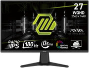 MSI MAG 275QF 27" QHD Gaming Monitor – 165Hz, 1ms Rapid IPS, FreeSync Premium, G-SYNC Compatible, Ergonomic Adjustable Stand, Frameless Design – High-Performance Esports Display