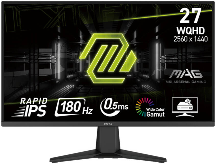 MSI MAG 275QF 27" QHD Gaming Monitor – 165Hz, 1ms Rapid IPS, FreeSync Premium, G-SYNC Compatible, Ergonomic Adjustable Stand, Frameless Design – High-Performance Esports Display