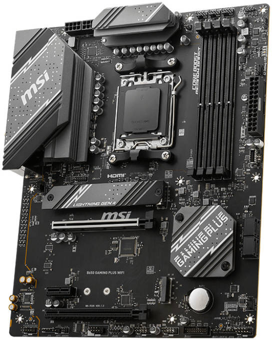 MSI B650M Gaming Plus WiFi Motherboard – Micro-ATX, AMD AM5, DDR5, PCIe 4.0, WiFi 6E
