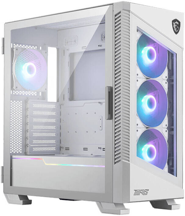 MSI MPG VELOX 100R WHITE Mid-Tower Gaming Case – Tempered Glass, 4x ARGB Fans, Mystic Light Sync, USB Type-C, 360mm Radiator Support, Premium White Steel Design – High-Performance Airflow PC Chassis