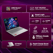 Lenovo IdeaPad IPS5 13" Laptop AMD Ryzen 7 7735HS, 16GB RAM, 512GB SSD, 13.3" WUXGA Display, Windows 11
