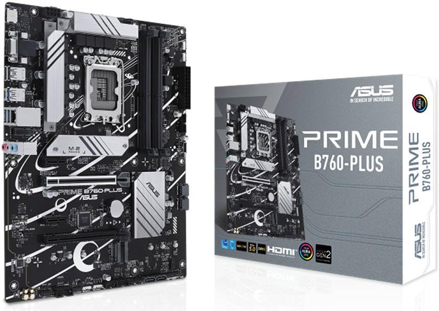ASUS Prime B760-Plus Motherboard – LGA1700 Socket, B760 Chipset, USB 3.2 Gen 2x2, Aura Sync RGB, ATX