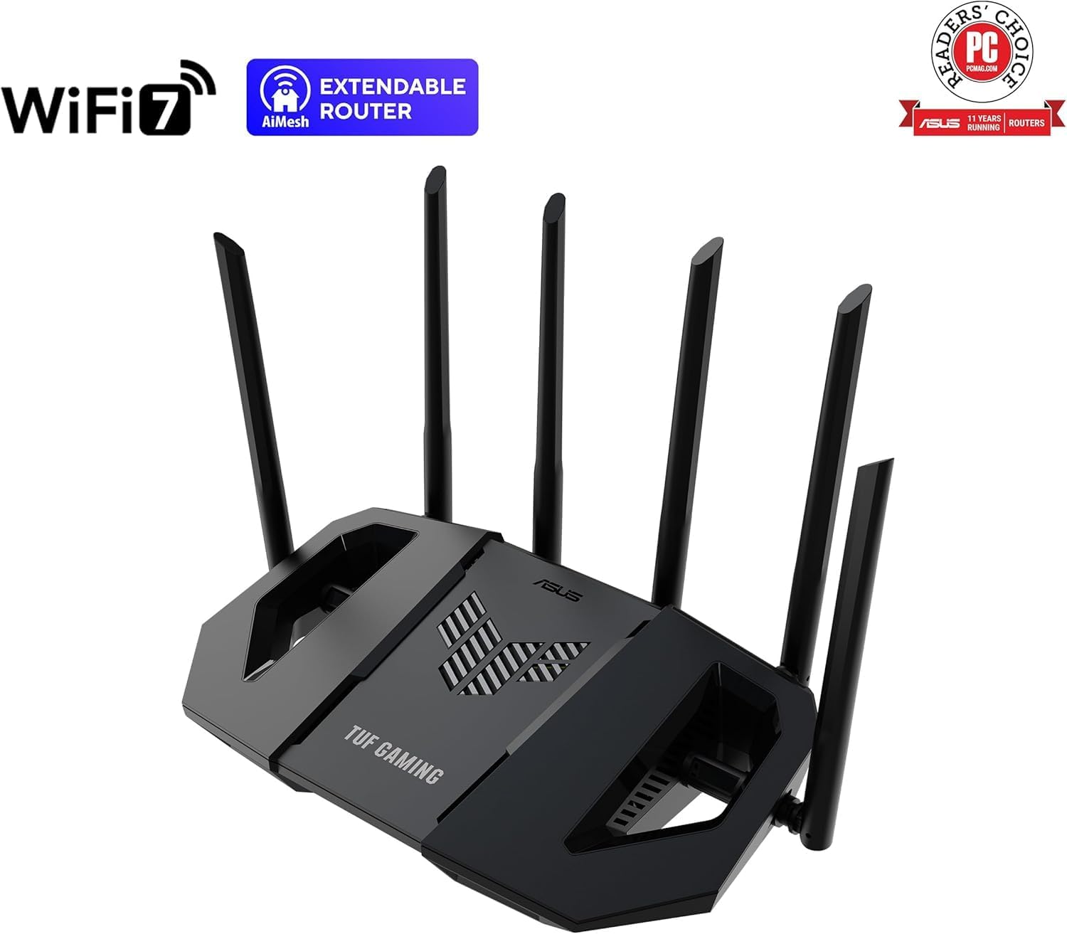ASUS TUF-BE6500 WiFi 7 Dual-Band Router – 6,500 Mbps, OFDMA & MU-MIMO, AiMesh Compatible