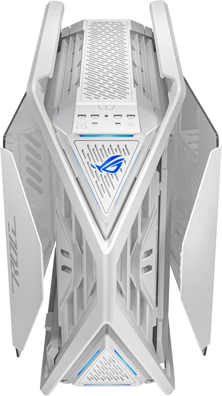 ASUS ROG Hyperion GR701 White – Premium Full-Tower PC Case, Tempered Glass, Advanced Cooling, PWM Fan Hub