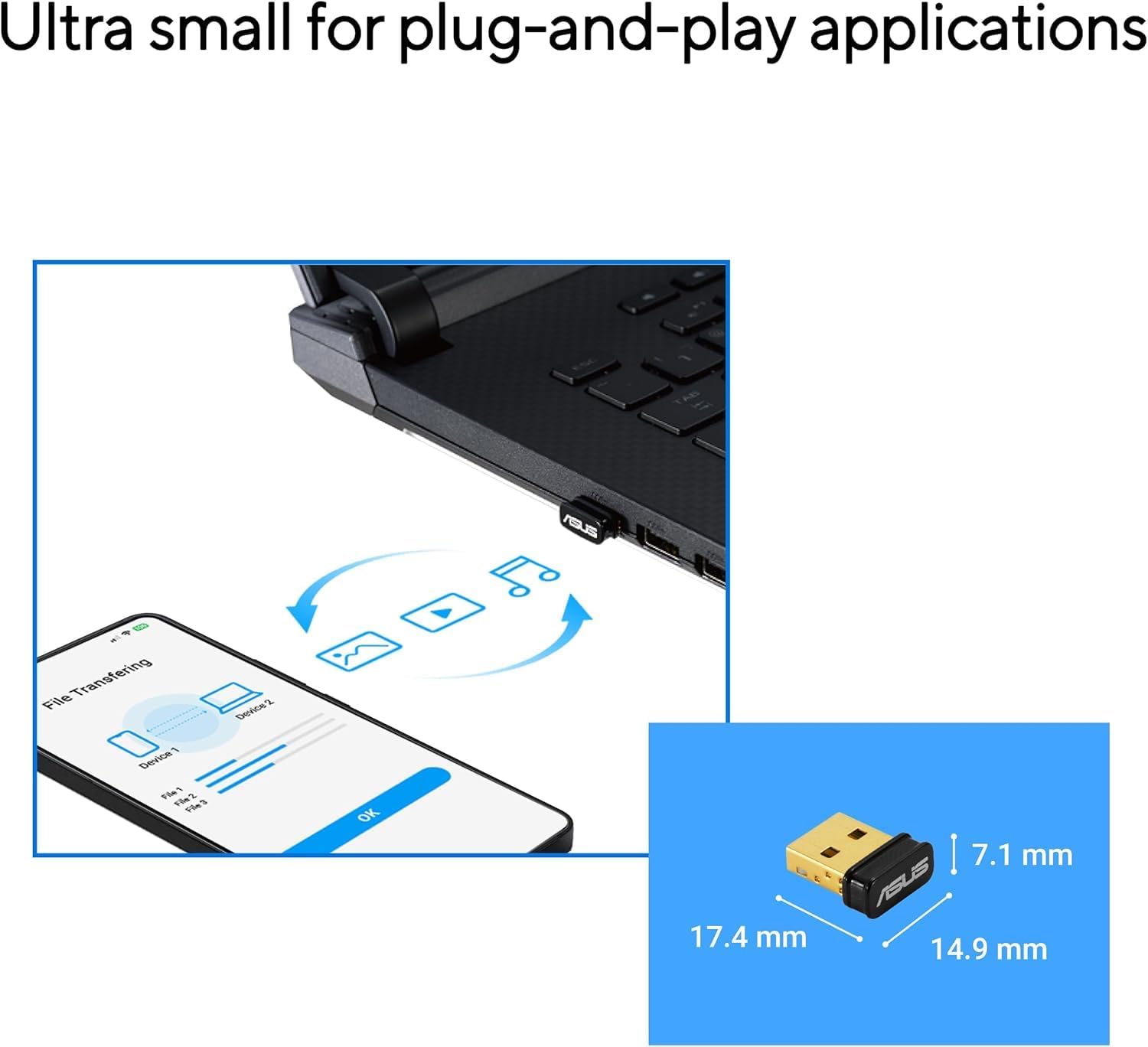 ASUS USB-BT540 Bluetooth 5.3 USB Adapter – High-Speed Wireless Connectivity