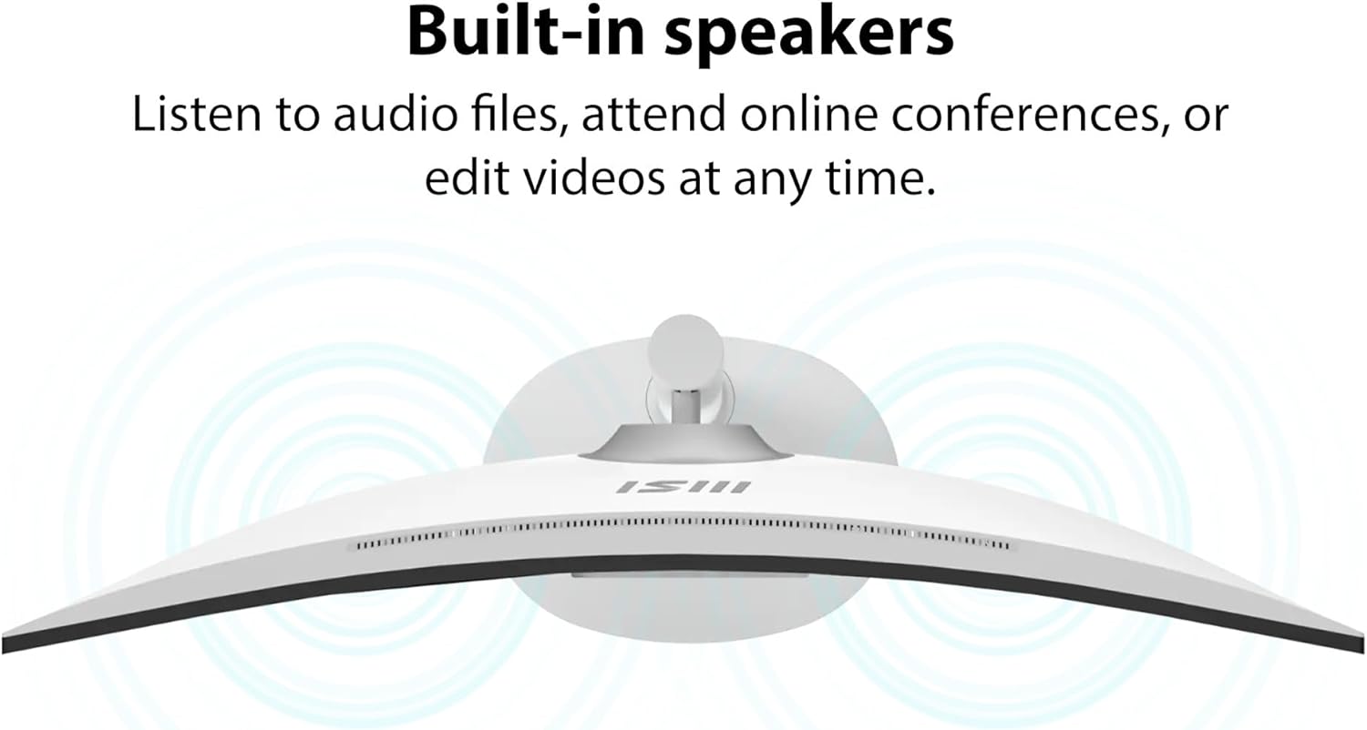 MSI Modern MD342CQPW Curved Monitor – 34" UWQHD (3440×1440) VA | 120Hz | 1ms MPRT | USB-C 98W Power Delivery | Ultra-Wide Productivity Monitor MSI