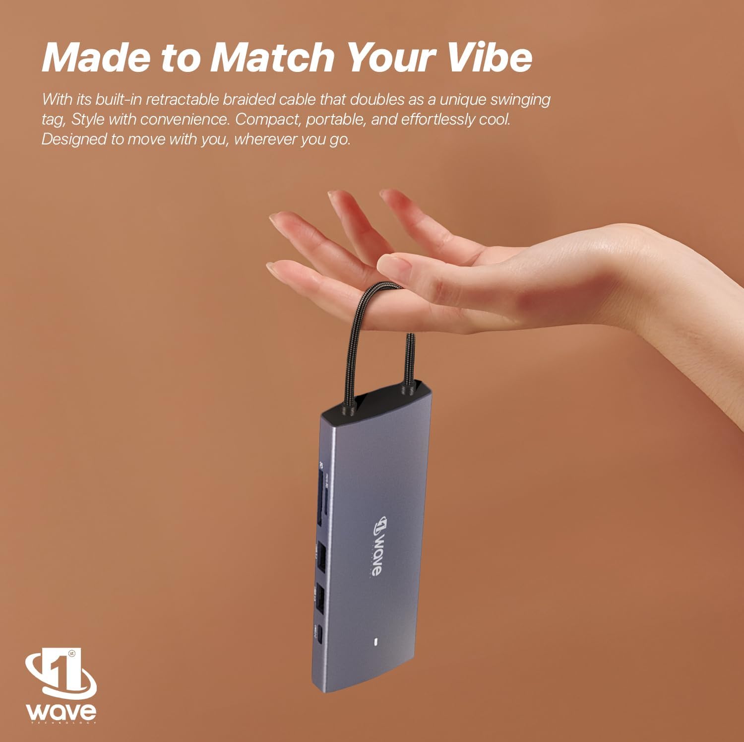 First Wave ProHub 9-in-1 USB-C Dock Hub – 4K HDMI 2.0, 100W PD, RJ45 GbE LAN, USB-C, 2× USB 3.2, USB 2.0, Micro SD & SD Card Slots, Portable Multiport Adapter for Laptop, MacBook, iPad, Metallic Blue