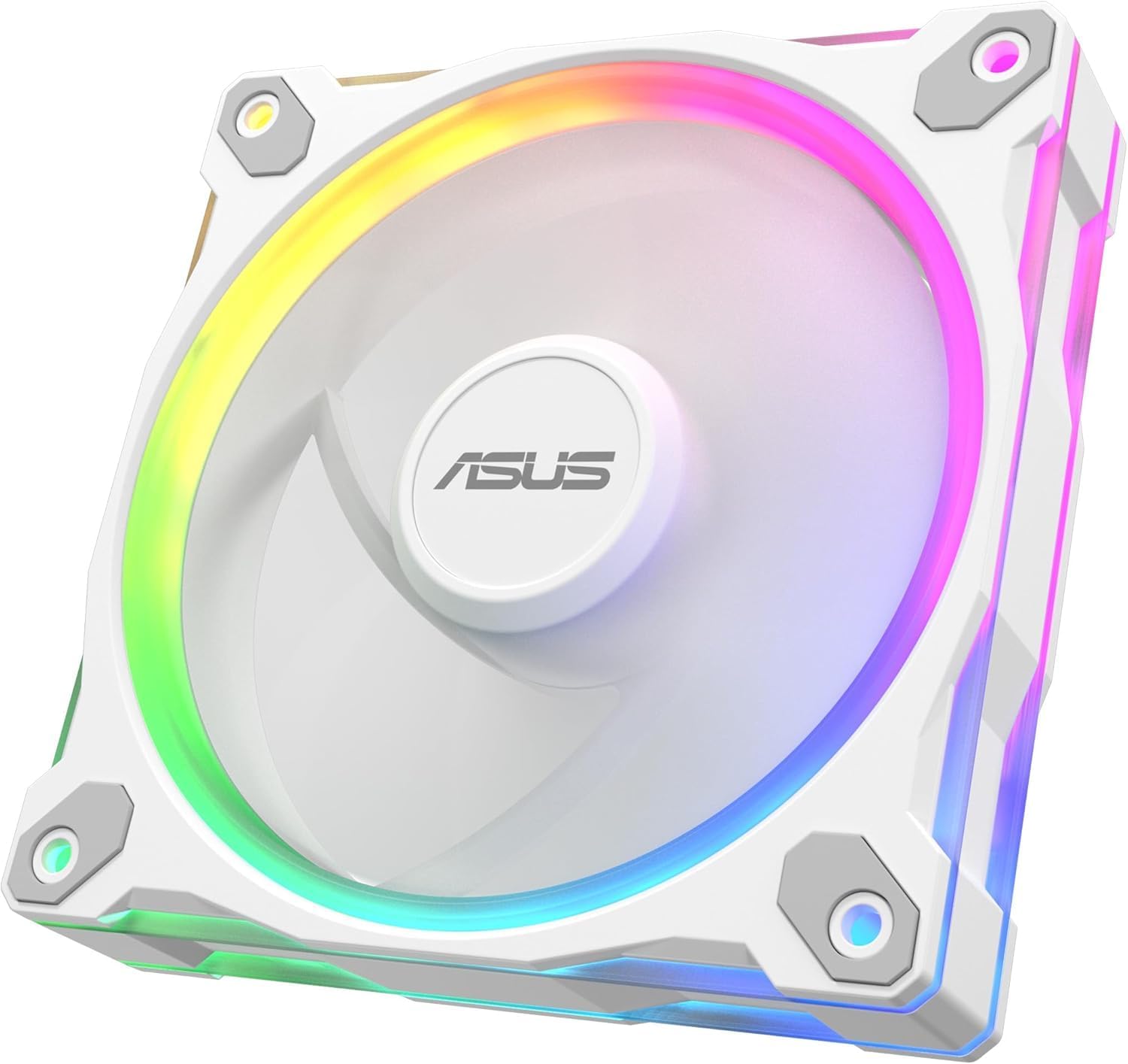 ASUS Prime MR120 ARGB Reverse Fan White – 120mm 3-in-1 Pack, High-Performance Cooling, Addressable RGB