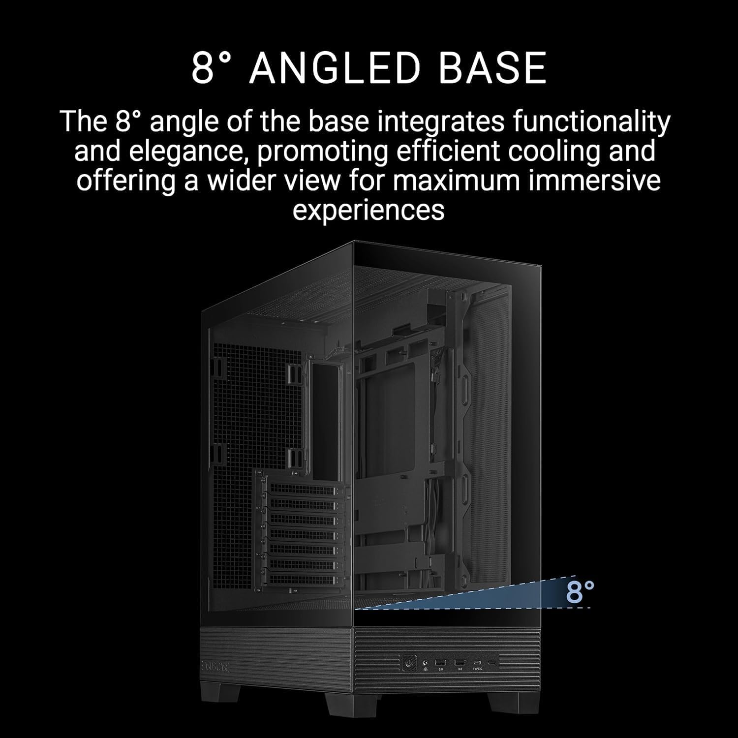 ASUS A31 Plus Mid-Tower PC Case – Black with Tempered Glass & ARGB Fans, ATX / Micro-ATX / Mini-ITX Compatible