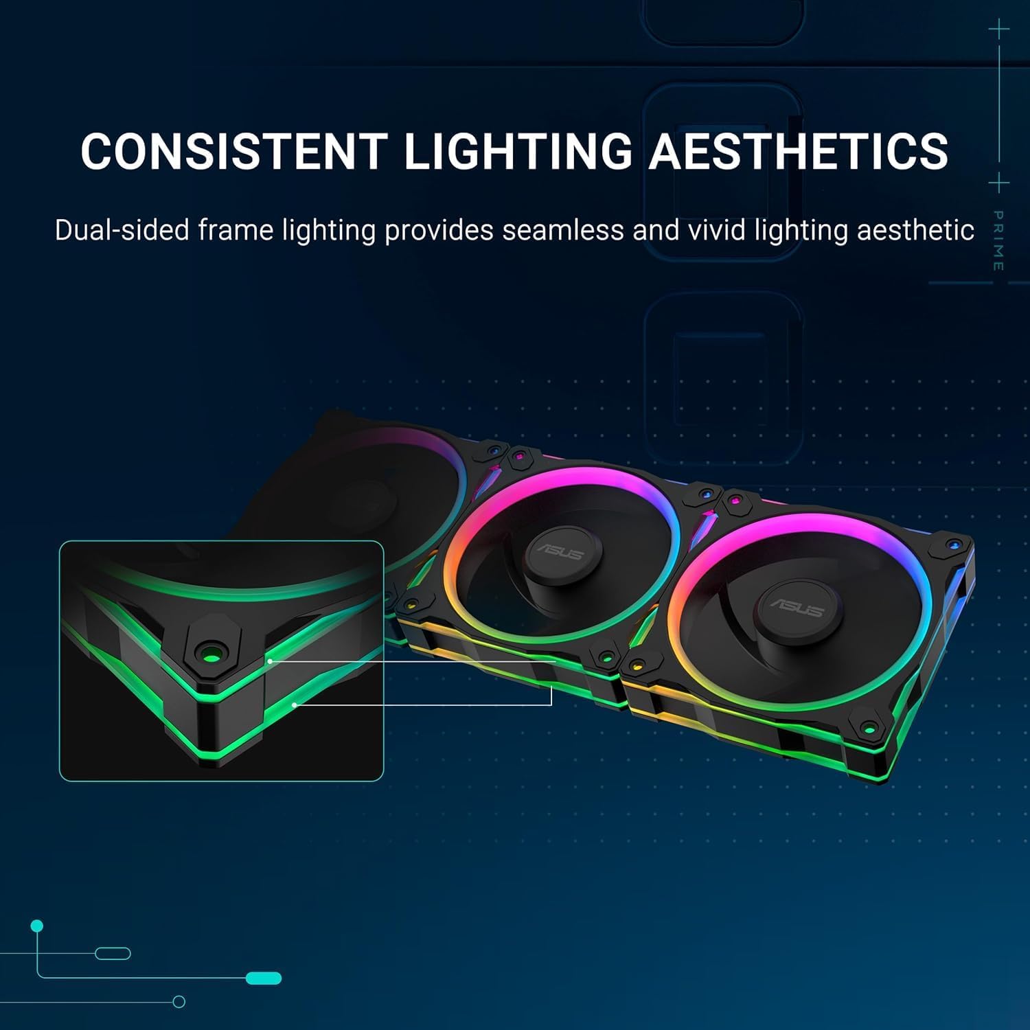 ASUS Prime MR120 ARGB Reverse Fan Black – 120mm 3-in-1 Pack, High-Performance Cooling, Addressable RGB
