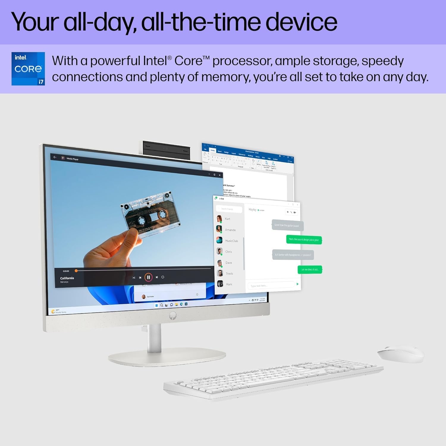 HP 24" All-in-One Desktop PC – Intel Core i7-1355U | 16GB RAM | 512GB NVMe SSD | 24" Full HD IPS Display | Intel Iris Xe Graphics | Wi-Fi 6 | Windows 11 Pro | Includes First Wave Document Scanner Bundle