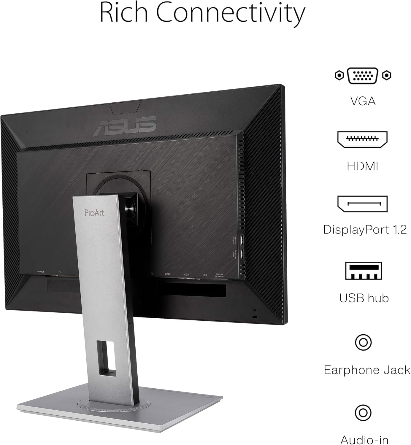 ASUS PA248QV 24.1" Professional Monitor – 5ms Response, 1920x1200 WUXGA, 75Hz, DSUB + HDMI + DisplayPort + USB, Black, 3-Year Warranty