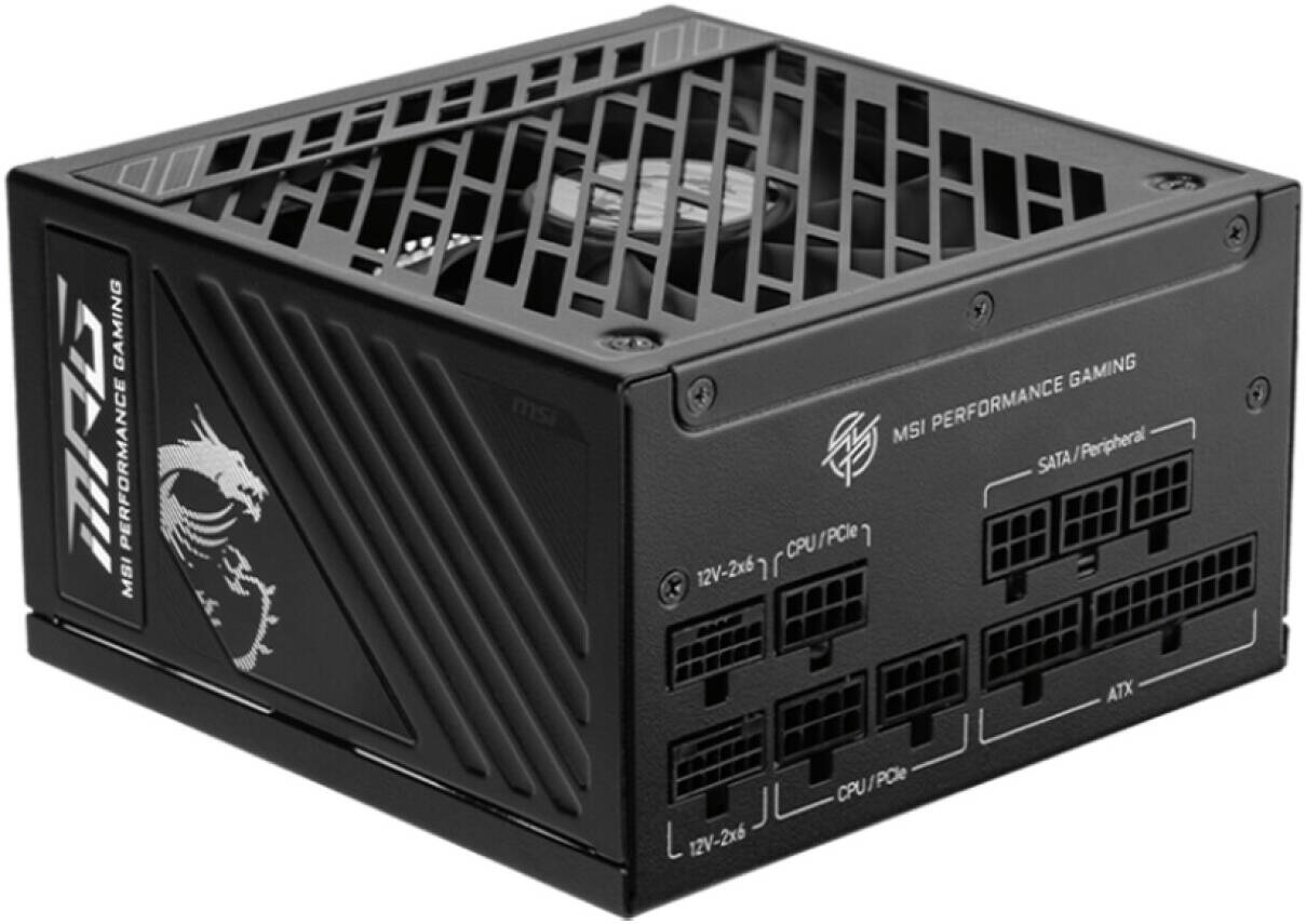 MSI MPG A1000GS PCIe5 – 1000W Fully Modular ATX Power Supply, 80 PLUS Gold Certified, PCIe5 Compatible, Quiet Operation, High-Performance PSU for Gaming & Workstations