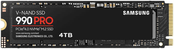 Samsung 990 PRO PCIe 4.0 NVMe M.2 SSD 4TB – Up to 7,450MB/s Read Speed, V-NAND Technology, Dynamic Thermal Guard, Power Efficient, 5-Year Warranty – Ultra-Fast Internal SSD for Gaming, Editing & Professional Use