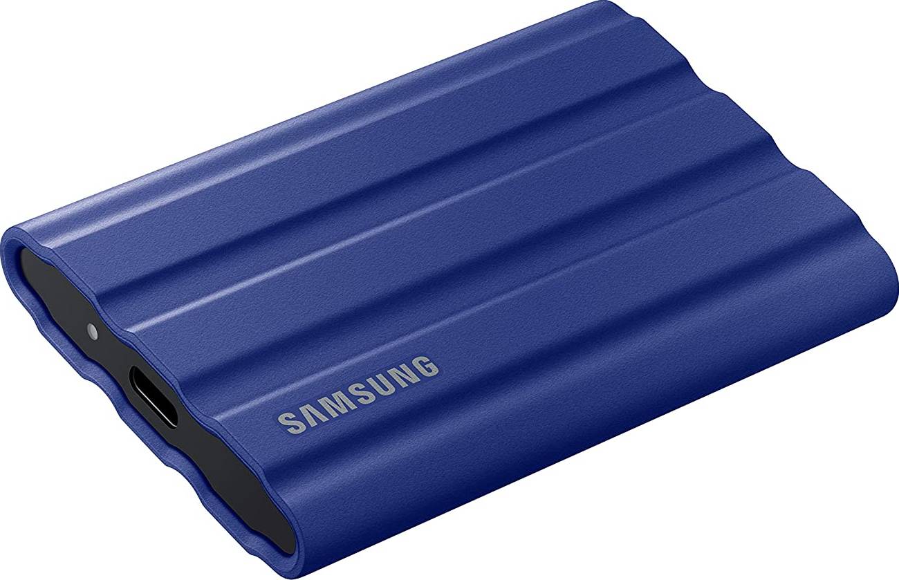 SAMSUNG Portable SSD T7 Shield 2TB (Blue) – USB 3.2, Up to 1,050 MB/s Read/Write, Rugged Shock-Resistant, AES 256-bit Encryption, V-NAND Technology, High-Speed External Storage for Windows, Mac & Gaming