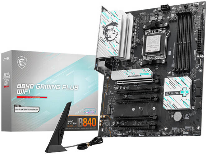 B840 GAMING PLUS WIFI Motherboard – ATX, Wi-Fi 6, PCIe 4.0, DDR5 Support, Dual M.2, RGB Lighting, Enhanced Cooling, High-Performance Board for Gamers & Creators