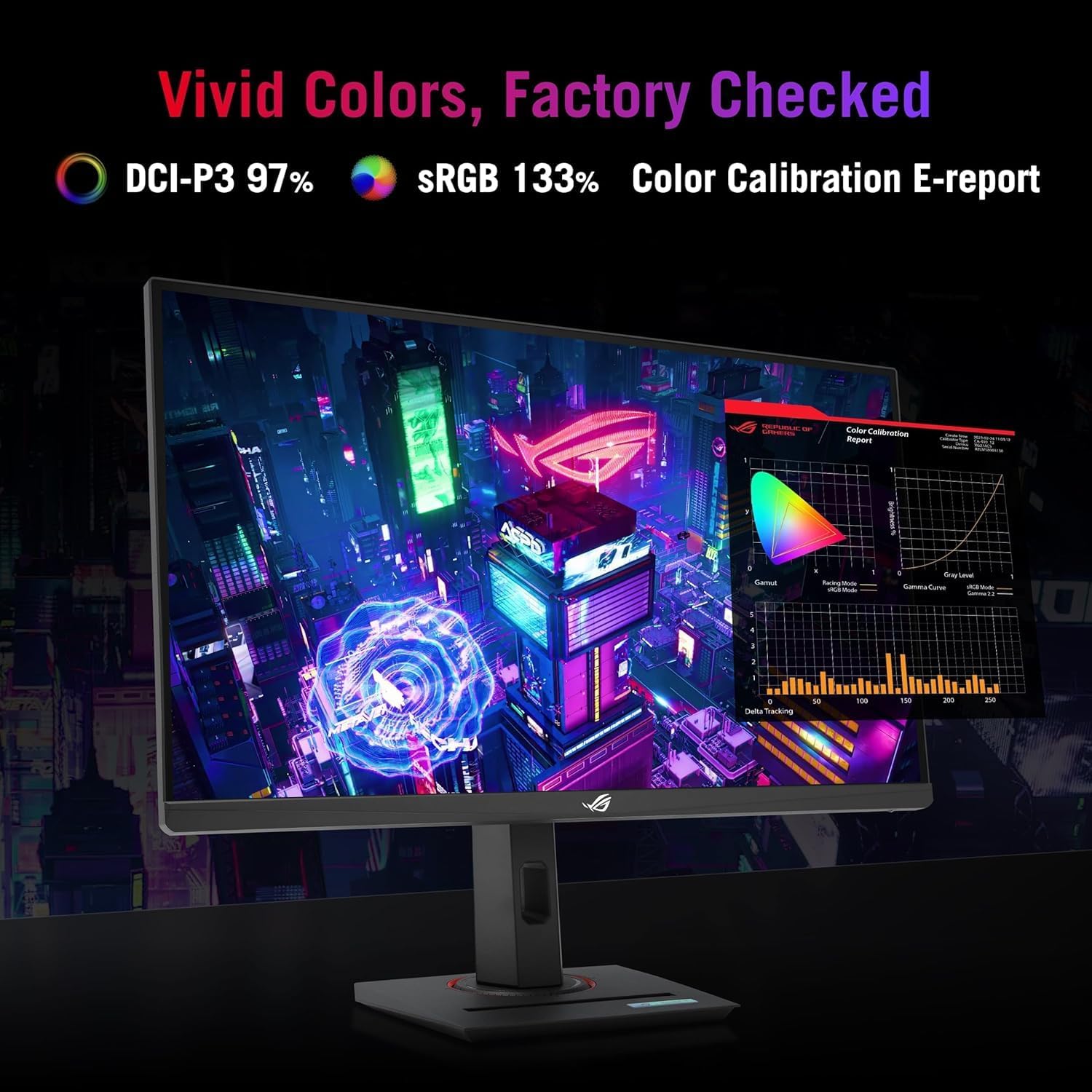 ASUS ROG Strix XG27ACS Gaming Monitor – 27", 2560x1440 QHD, 180Hz, 1ms Response, DisplayPort + HDMI + USB-C, Black