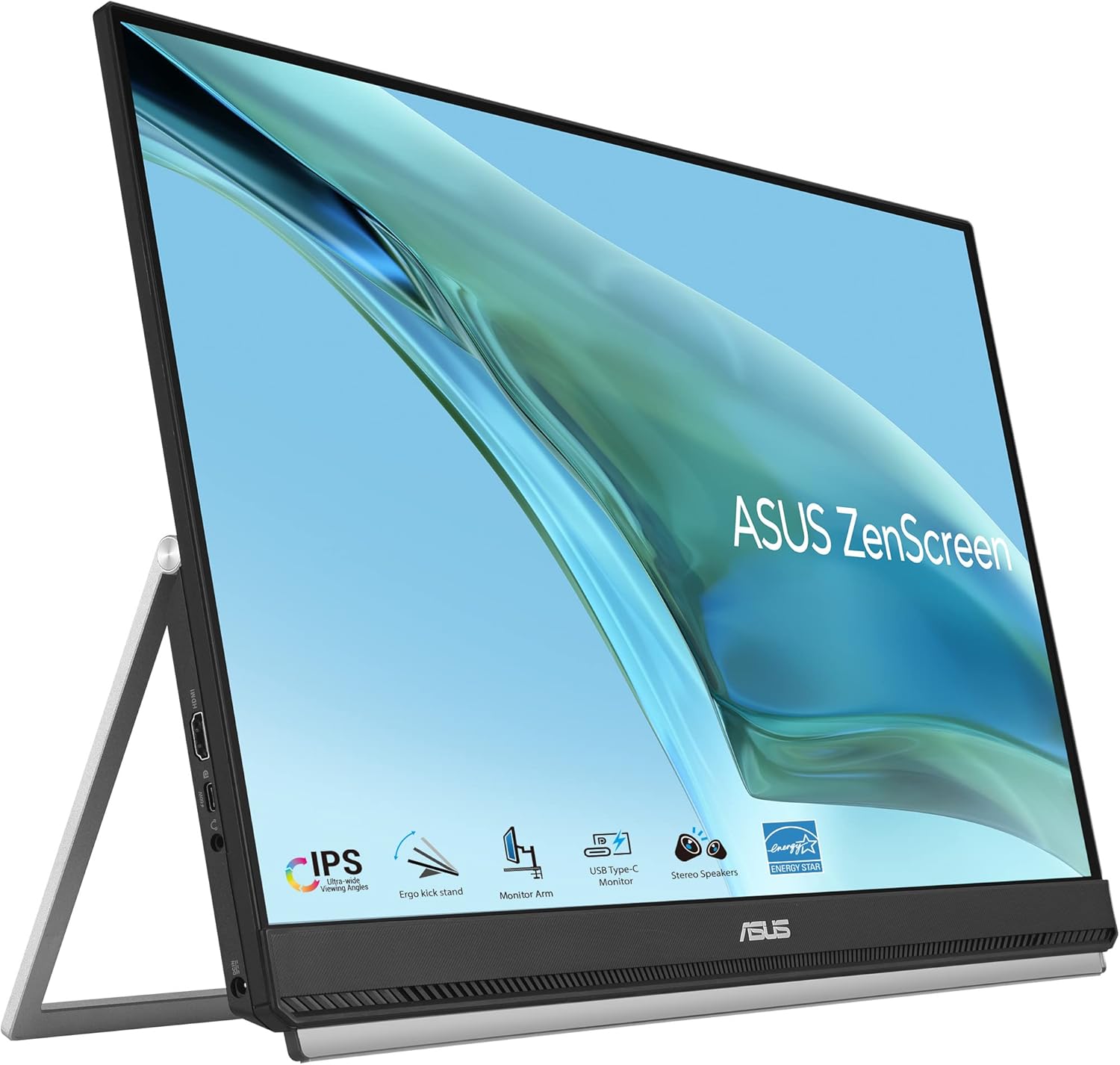 ASUS ZenScreen MB249C Portable Monitor, 23.8 FHD IPS, 75Hz, 5ms, USB-C & HDMI