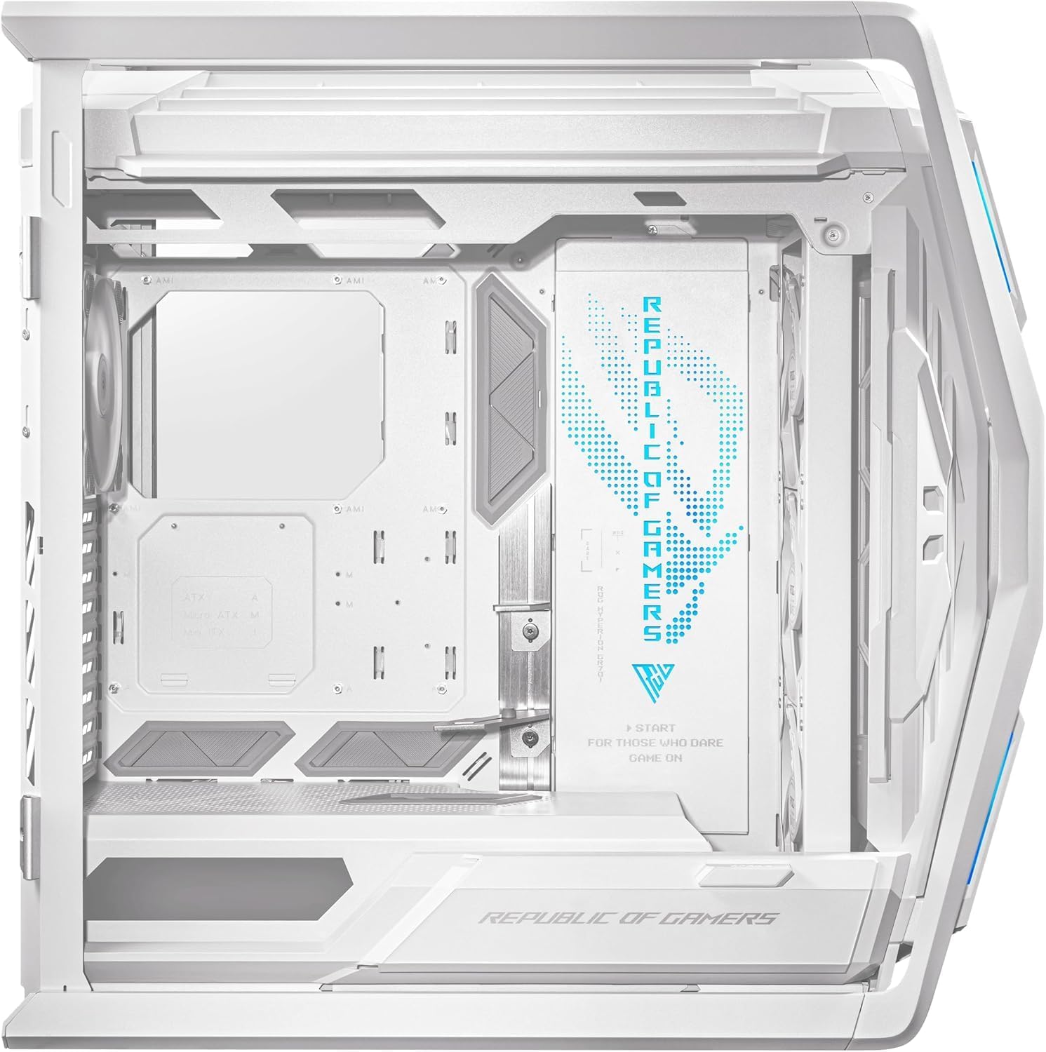 ASUS ROG Hyperion GR701 White – Premium Full-Tower PC Case, Tempered Glass, Advanced Cooling, PWM Fan Hub