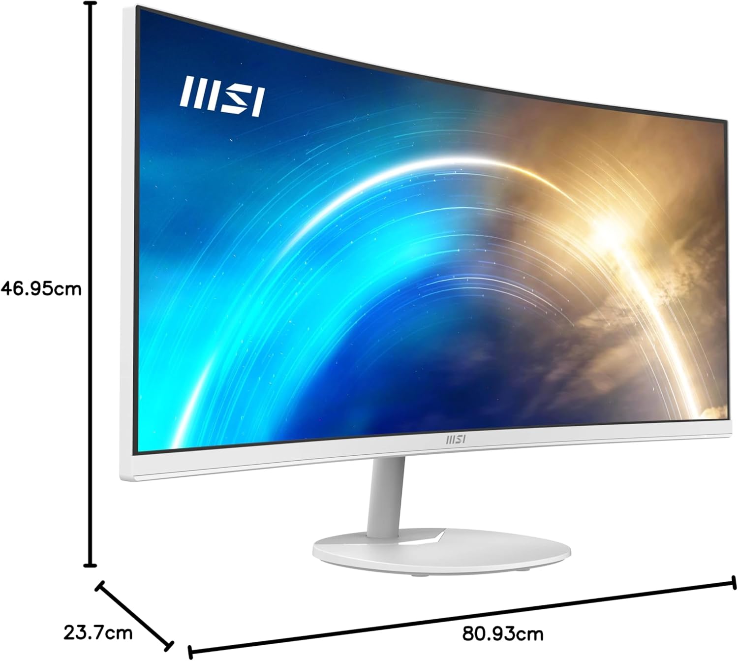 MSI PRO MP341CQ E12 Monitor – 34" UWQHD (3440×1440) VA | 120Hz | 1ms | 1500R Curved | Ultra-Wide Business & Productivity Monitor MSI