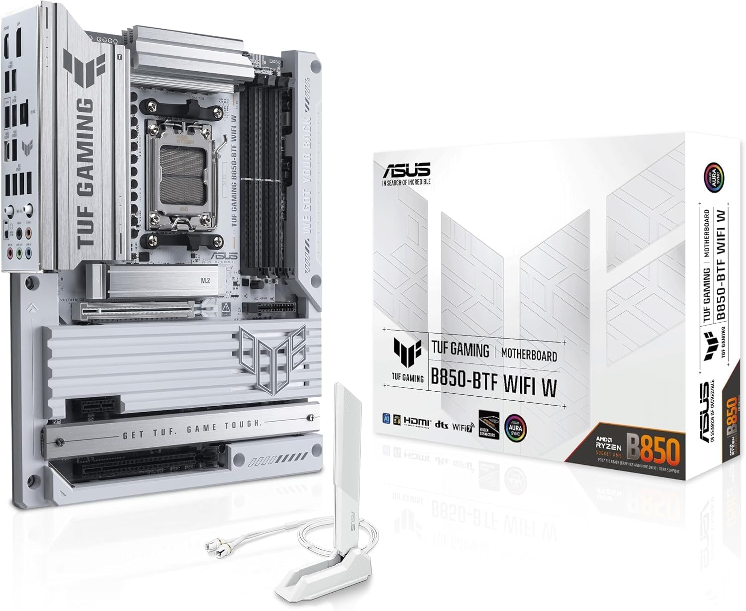 ASUS TUF Gaming B850-BTF WiFi Motherboard – AMD AM5 Socket, B850 Chipset, USB 20G, Wi-Fi 7, Aura Sync RGB, BTF