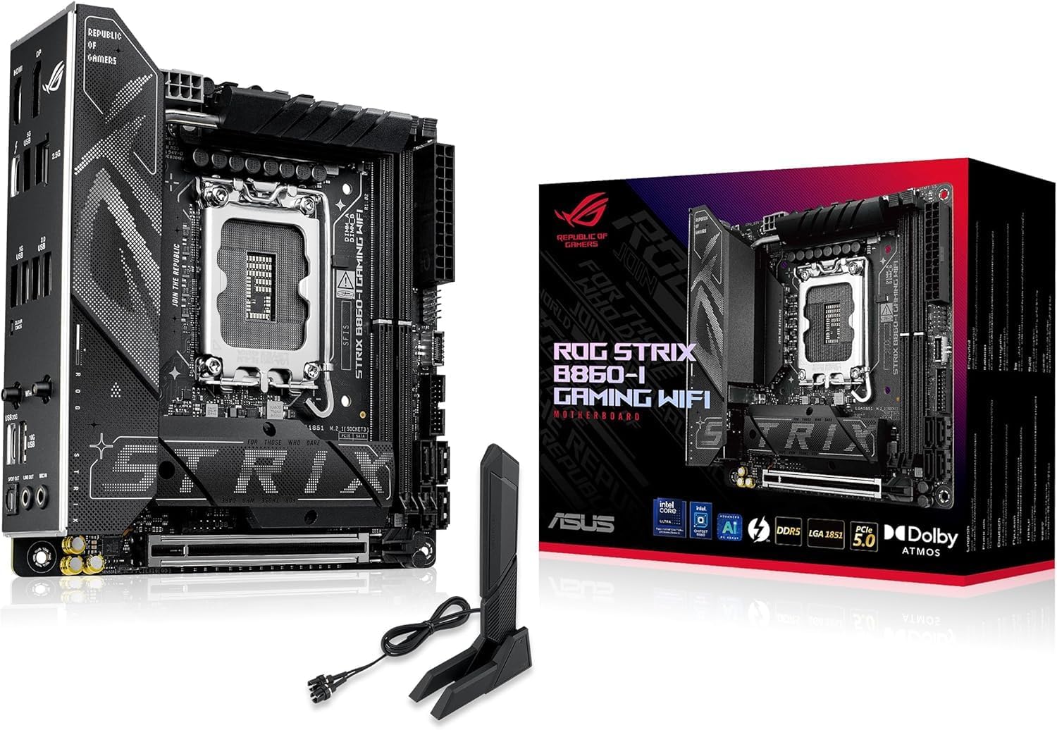 ASUS ROG Strix B860-I Gaming WiFi Mini-ITX Motherboard – LGA1851 Socket, B860 Chipset