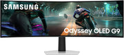 Samsung Gaming Monitor 49 inch G9 (G91SD) Odyssey OLED Dual QHD (5120 x 1440) 144Hz Refresh Rate 0.03Ms Response Time, NVIDIA G-Sync Compatible, Height Adjustable, Silver