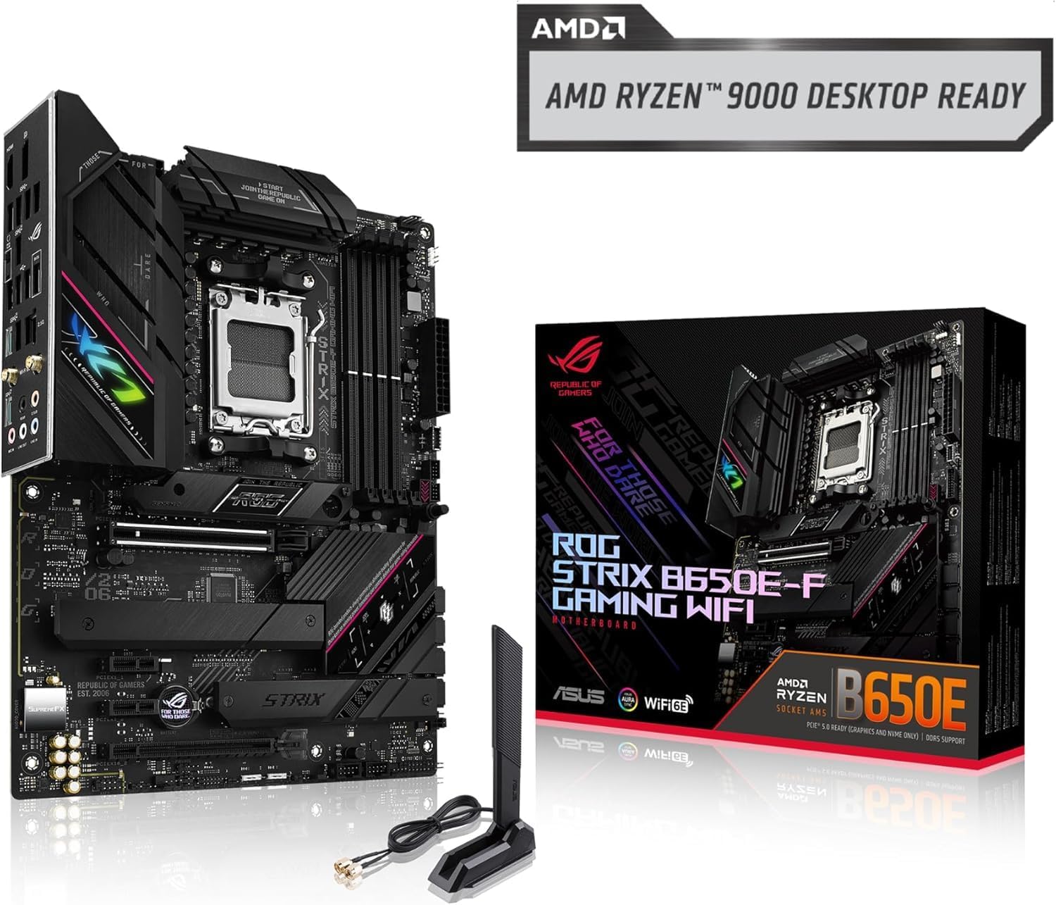 ASUS ROG Strix B650E-F Gaming WiFi Motherboard – AMD AM5 Socket, B650E Chipset, USB 3.2 Gen 2