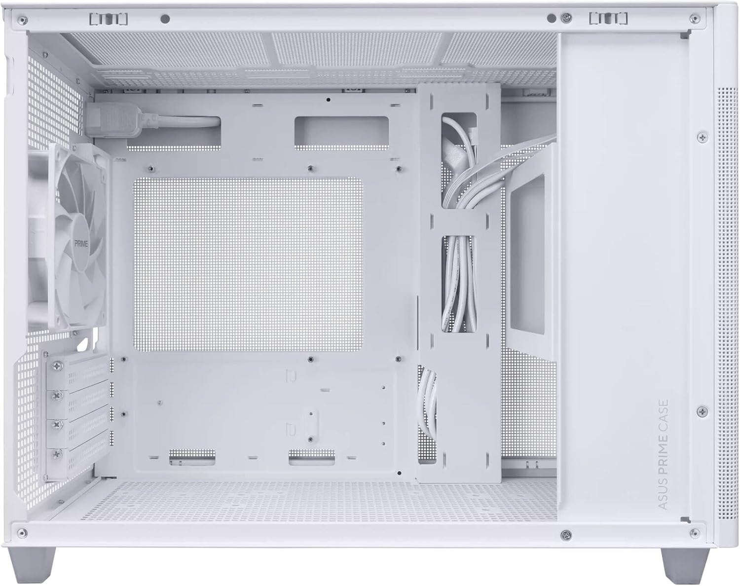 ASUS Prime AP201 Mid-Tower PC Case – Tempered Glass, White, ATX / Micro-ATX / Mini-ITX Compatible