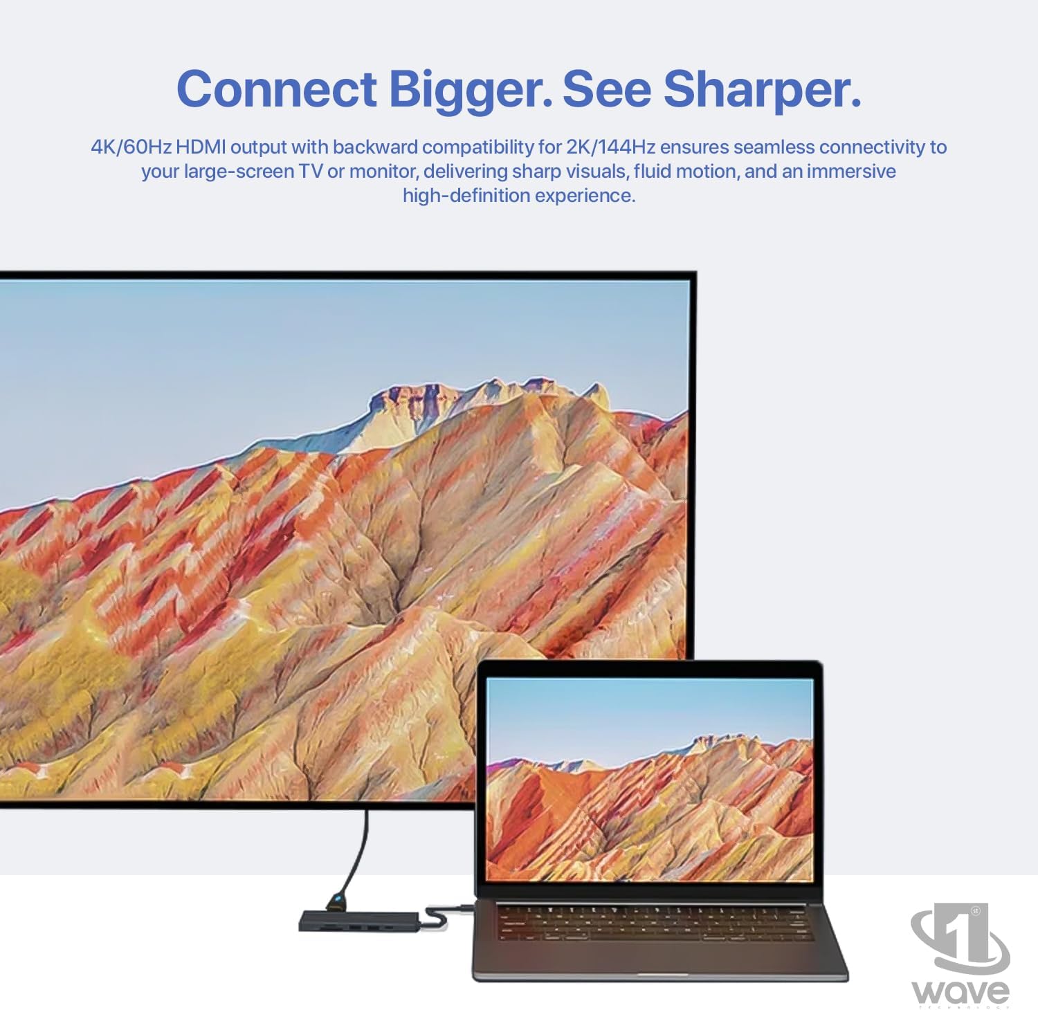 First Wave ProHub 9-in-1 USB-C Dock Hub – 4K HDMI 2.0, 100W PD, RJ45 GbE LAN, USB-C, 2× USB 3.2, USB 2.0, Micro SD & SD Card Slots, Portable Multiport Adapter for Laptop, MacBook, iPad, Metallic Blue