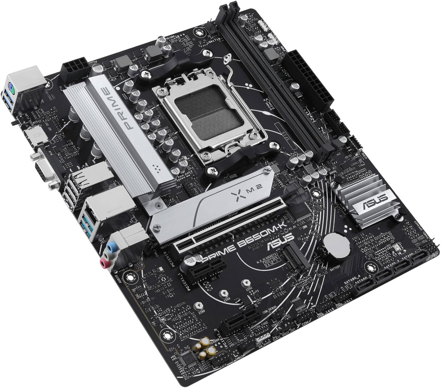 ASUS PRIME B650M-K Motherboard – AMD AM5 Socket, B650 Chipset, USB 3.2 Gen 2, Aura Sync RGB, Micro-ATX
