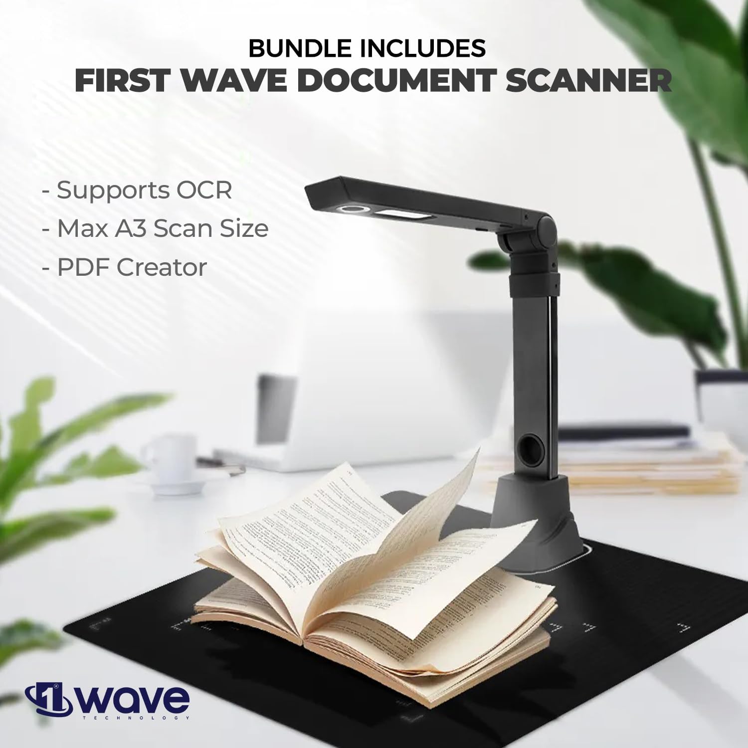 HP All-in-One Desktop PC – Intel Core i7-1355U | 16GB RAM | 512GB SSD | 27" Full HD Display | Windows 11 Pro | White | Includes First Wave USB Document Scanner with OCR