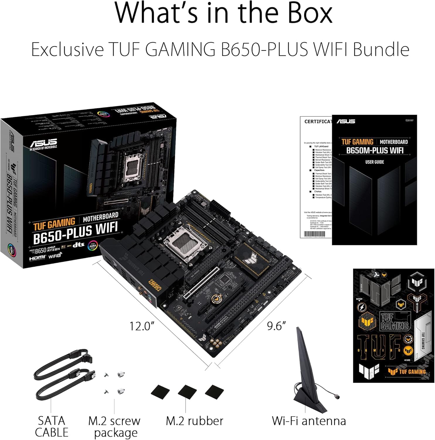 ASUS TUF Gaming B650-Plus WiFi Motherboard – AMD AM5 Socket, B650 Chipset, USB 3.2 Gen 2x2, WiFi