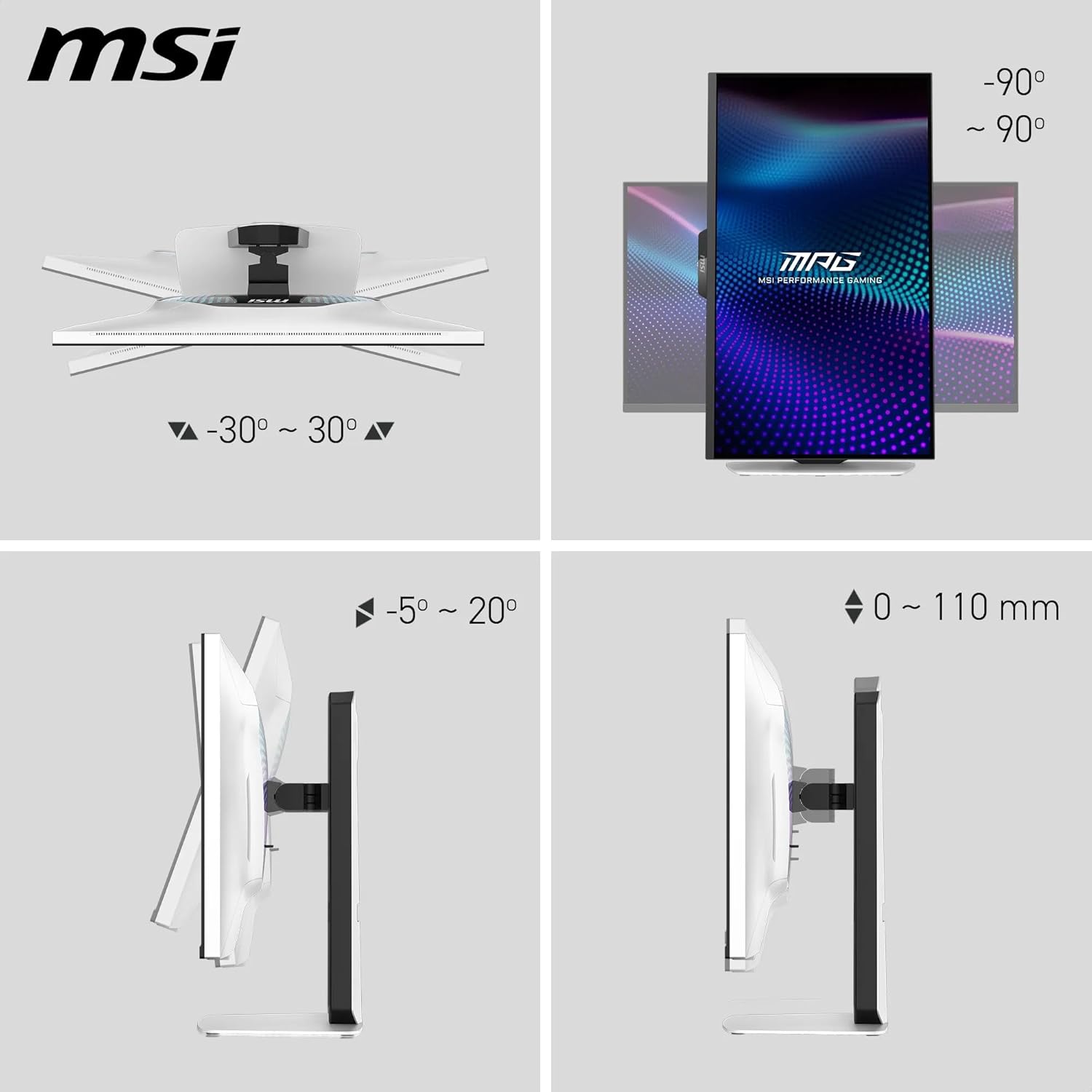 MSI MPG 274URDFW Gaming Monitor – 27" 4K UHD (3840×2160) IPS | Dual Mode | 160Hz / 320Hz | 0.5ms | HDR | G-SYNC Compatible | Flat Display MSI