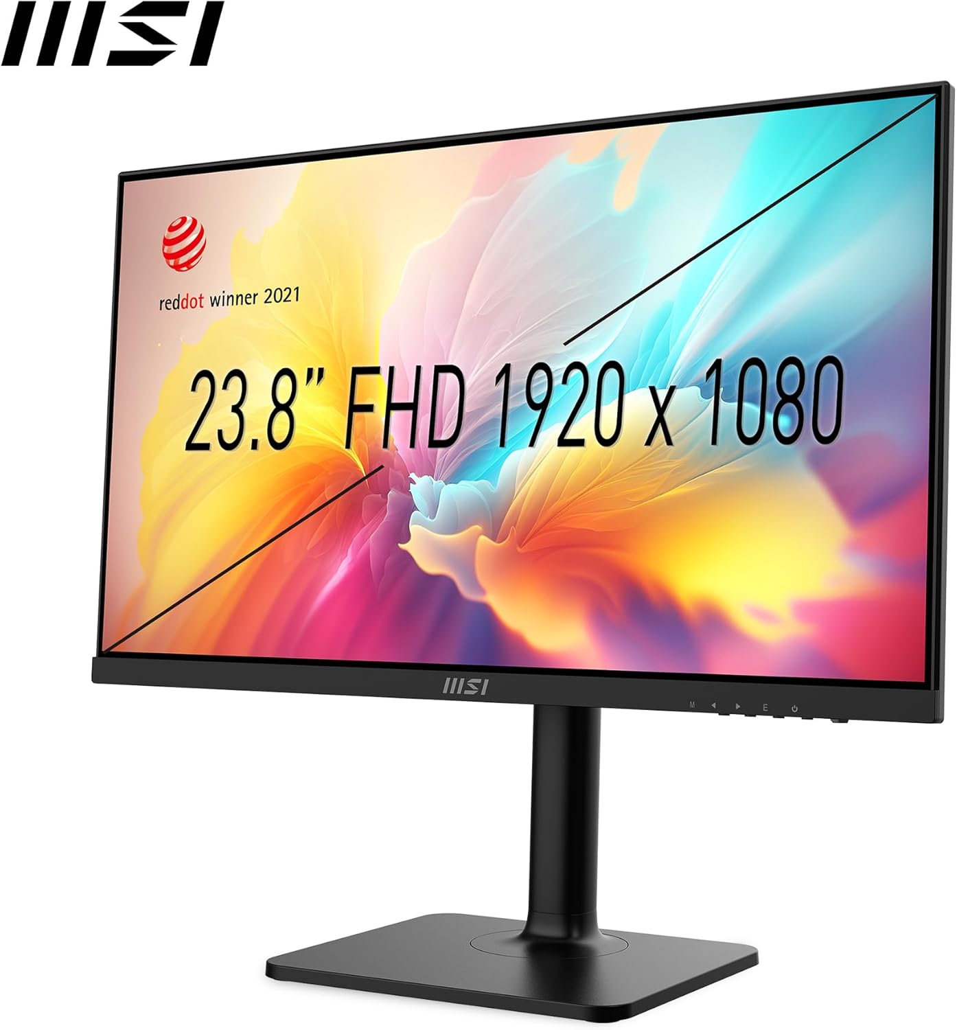 MSI Modern MD2412P 23.8" Full HD IPS Monitor – Adjustable Stand (Tilt/Swivel/Pivot/Height), Eye-Care Flicker-Free & Blue Light Reduction, HDMI/DisplayPort/USB-C, Slim Modern Design – Ideal for Home & Office Productivity