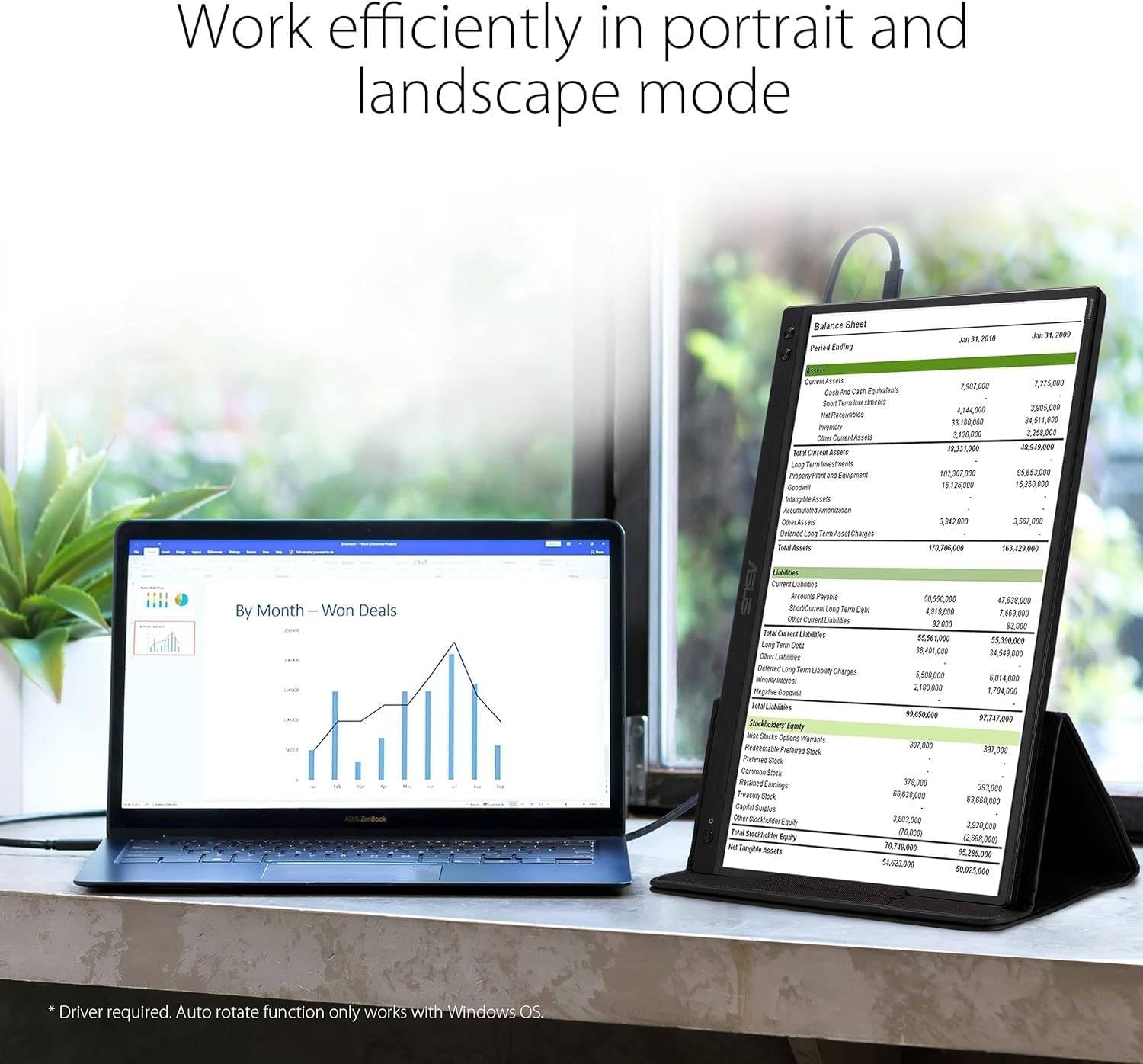 ASUS MB166C 15.6" Portable Monitor – 5ms Response Time, USB-C, Full HD 1920x1080, 60Hz, Black, EU Version