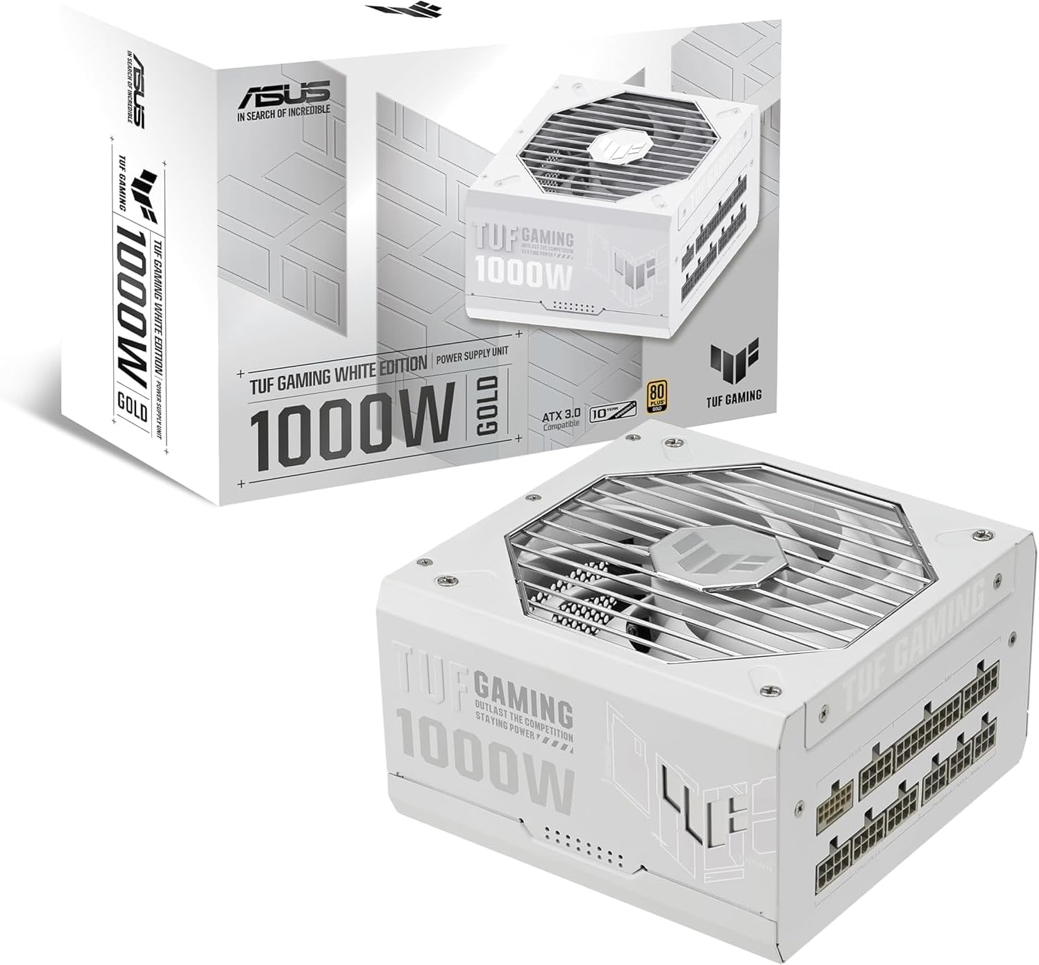 ASUS TUF Gaming 1000W White Power Supply – 80 Plus Gold, Fully Modular, High-Performance PSU, CE & UK Plug