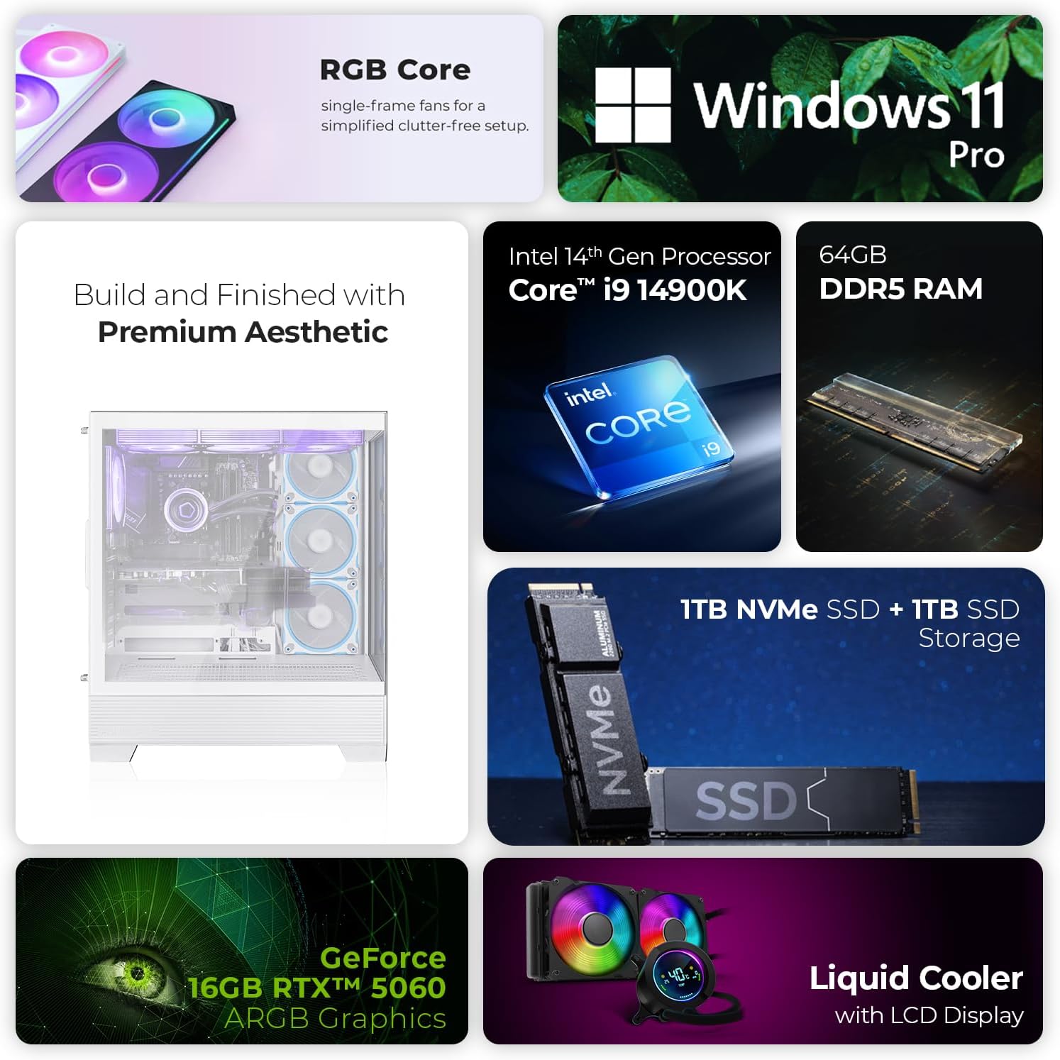 First Wave Stealth Elite Gaming PC for 4K Gaming, Streaming & Content Creation – Liquid Cooled High-End Desktop