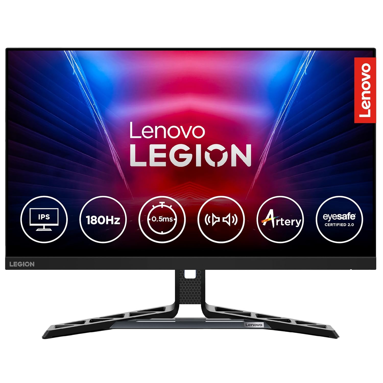 Lenovo Legion R27i-30 27" FHD Gaming Monitor   180Hz Overclocked, 0.5ms Response Time, IPS Panel, AMD FreeSync Premium, HDR400, Eyesafe Certified, HDMI & DisplayPort, Raven Black