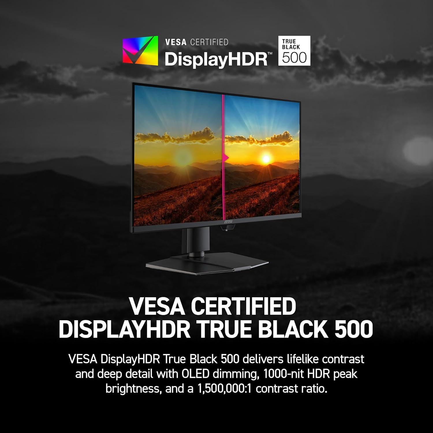 MSI MPG 271QR QD-OLED X50 Gaming Monitor – 27" WQHD (2560×1440) QD-OLED | 500Hz | 0.3ms | HDR side view | Cyberterra