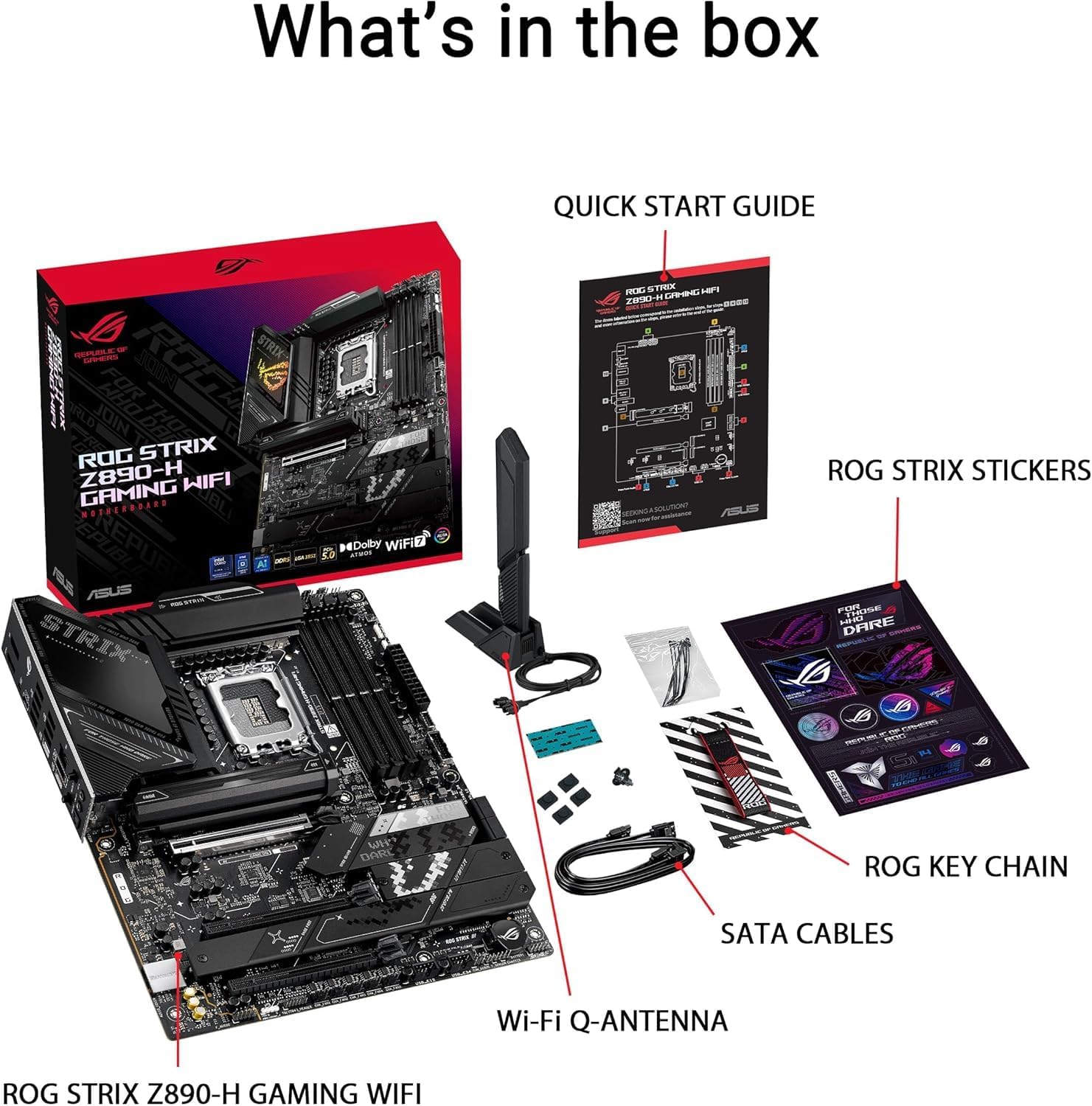 ASUS ROG Strix Z890-H Gaming WiFi Motherboard – LGA 1851 Socket, Z890 Chipset, ATX